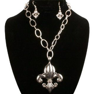 Fleur de Lis Necklace and Earring set Jewelry