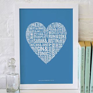 personalised 'perfect pairs' print by lucy loves this