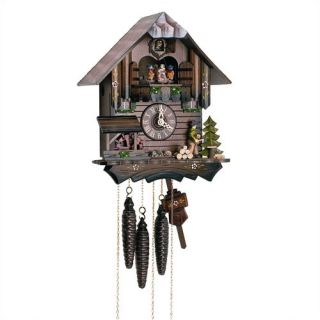 12 Chalet Cuckoo Clock with Wood Chopper and Children