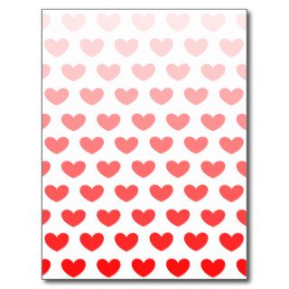 Red Gradient Hearts Postcard