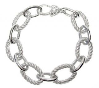 Judith Ripka Sterling Textured Link Bracelet —