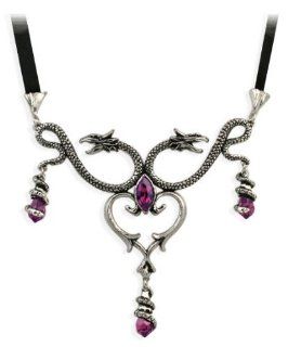 Laidly Wyrm Crystal Gothic Dragon Necklace Jewelry