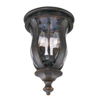 Savoy House Lighting KP 5 307 40 Monticello Collection 2 Light Outdoor Flush Mount Entry Lantern, Walnut Patina Finish with Clear Watered Glass   Close To Ceiling Light Fixtures  