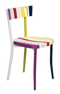 multi coloured striped kitchen chair by out there interiors