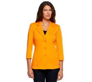 Linea by Louis DellOlio Button Front Ponte Knit Seamed Jacket —
