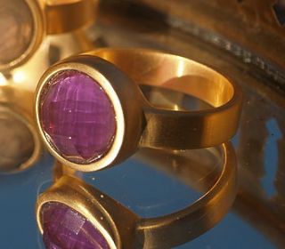 24k gold plated amethyst jewel ring by begolden