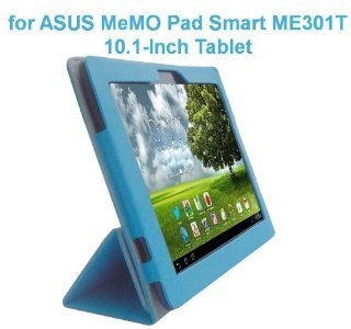 ASUS MeMO Pad Smart ME301T 10.1 Inch Tablet Custom Fit Portfolio Leather Case Cover with Built In Stand  Blue Computers & Accessories