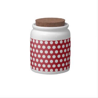 Polka Dots red & white spots cookie or candy jar