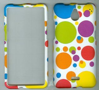 White Big Multi Dot Faceplate Hard Case Protector for Huawei Vitria H882l Y301a2 Metro Pcs Cell Phones & Accessories