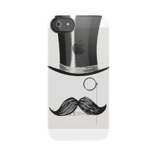 Uncommon LLC Dapper Stache Frosted Deflector Hard Case for iPhone 5/5S   Retail Packaging   Black/White Cell Phones & Accessories