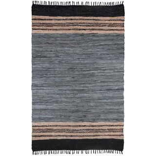 Chindi Grey Leather Rug (4' x 6') St Croix Trading 3x5   4x6 Rugs
