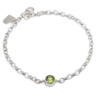 peridot bracelet august birthstone by lilia nash jewellery