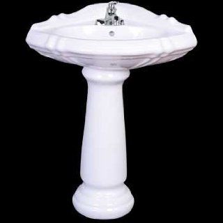 Corner Sinks White Vitreous China, Lexington Corner Pedestal Sink White 34 5/8 in. H  17604   Corner Bathroom Sinks
