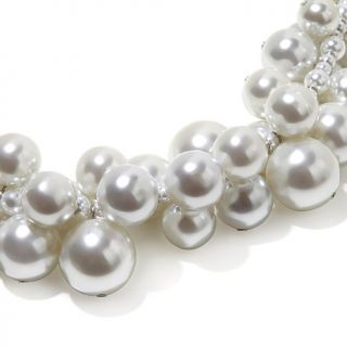 R.J. Graziano Simulated Pearl 20 1/2" Cluster Necklace