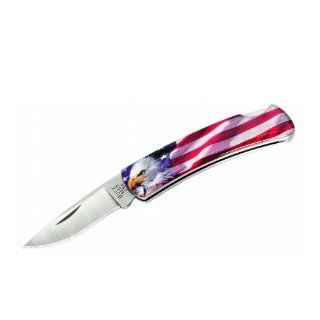 GENT, AMERICAN FLAG/EAGLE CLAM  Hunting Knives  Sports & Outdoors