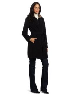 London Fog Women's Kara Rain Coat, Black Amber, Medium