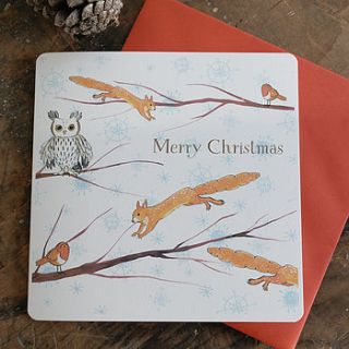 winter woodland christmas card pack by moobaacluck