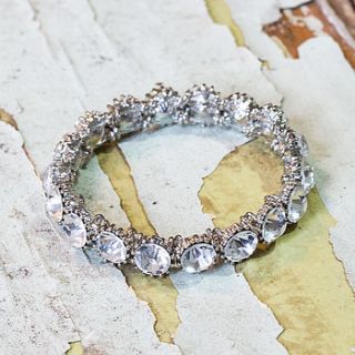 crystal stone elasticated bracelet by anusha