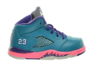 Jordan 5 Retro (TD) Baby Toddlers Basketball Shoes Tropical Teal/White Digital Pink Court Purple 440890 307 Shoes