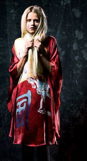 hand painted pure silk kimono dress by foxbat living + fashion