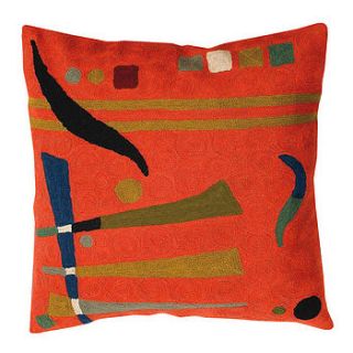 designer orange kadinsky scatter cushion case by vintageleathersofas.