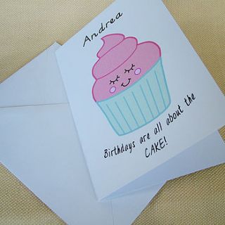personalised cupcake birthday card by hoobynoo world