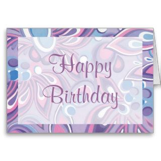Magic Pink & Blue   Happy Birthday   Customize Card