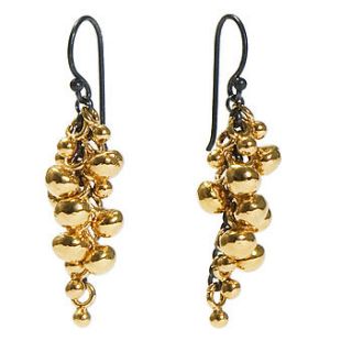 gold ball grape earrings by kate wood jewellery