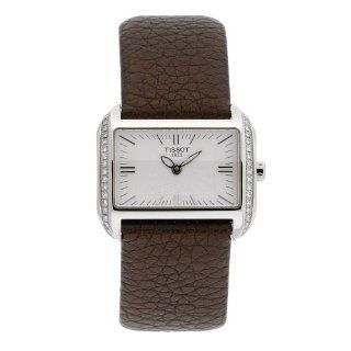 Tissot Women's T023.309.16.031.01 T Wave Silver Dial Brown Leather Strap Watch at  Women's Watch store.