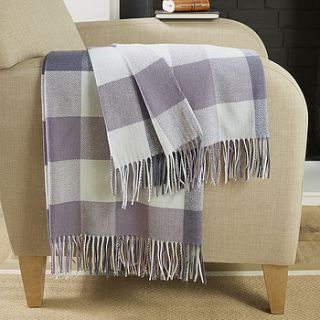 swedish purple patchwork lambswool throw by the wool room