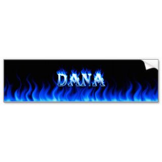 Dana blue fire and flames bumper sticker design