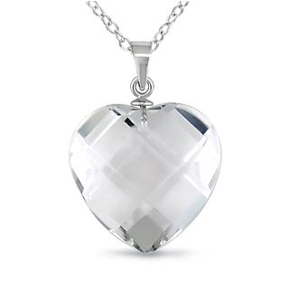 Miadora Sterling Silver Crystal Faceted Heart Necklace Miadora Crystal, Glass & Bead Necklaces