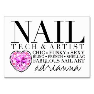 311 Tres Chic Nail Tech Diamond Heart Business Cards