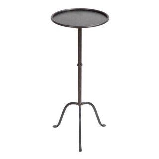 Aged Round Metal Martini Side Table   End Tables