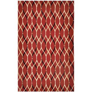Hand tufted Red/ Black Polyester Rug (2' x 3') JRCPL Accent Rugs