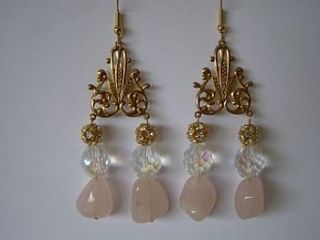 rose quartz crystal earrings by french and floral