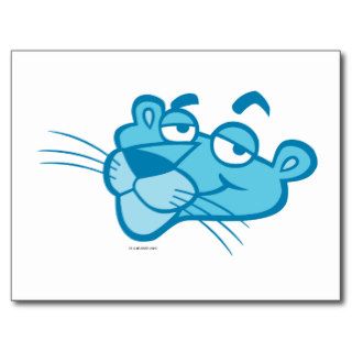 Raised Eyebrows Blue Face Panther Post Card