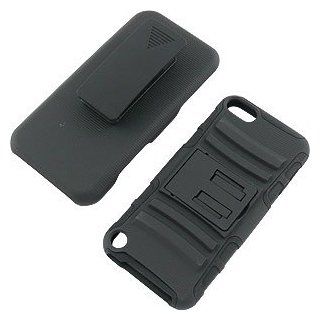Dual Layer Kickstand Case w/ Holster for iPod touch (5th gen.), Black/Black Cell Phones & Accessories