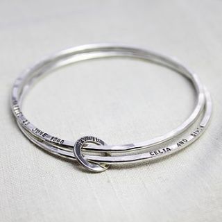 personalised double bangle by posh totty designs boutique