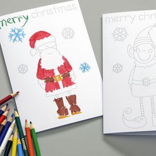 pack of two christmas colouring in cards by yoyo me
