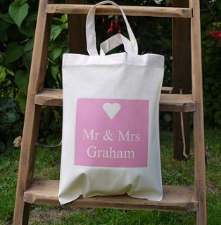 personalised 'mr & mrs' bag by andrea fay's