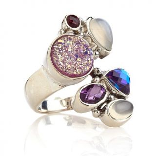 Sajen Silver by Marianna and Richard Jacobs Multigemstone Cluster Bypass Ring