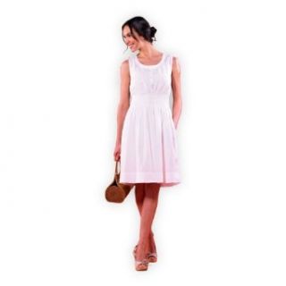 Ethos Paris Wm Organic Fair Trade Sovana Shirred Linen Dress (Small, Pearl)