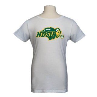 North Dakota State Youth Girls White Fashion Fit T Shirt 'NDSU Bison'  Sports Fan T Shirts  Sports & Outdoors