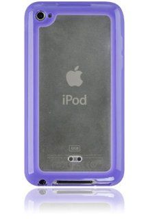 iPod Touch 4G Candy TPU Case with Frosted ABS Plate   Purple/Clear   Players & Accessories