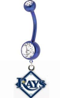 Blue Tampa Bay Devil Rays Charm Belly Button Ring  Sports Fan Charms  Sports & Outdoors