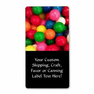 Colorful Gum Ball Candy Labels