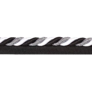 Expo 3/8'' Twisted Cord w/Lip Black/White By The Yard