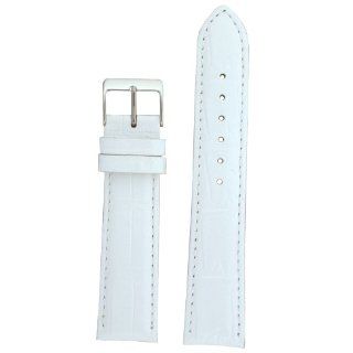 Watch Band White Genuine Leather Crocodile Grain 22 millimeter Tech Swiss at  Women's Watch store.