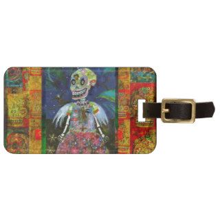 Goth Skeleton Angel Girl Art Travel Bag Tag